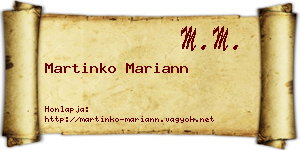 Martinko Mariann névjegykártya