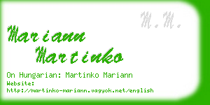 mariann martinko business card